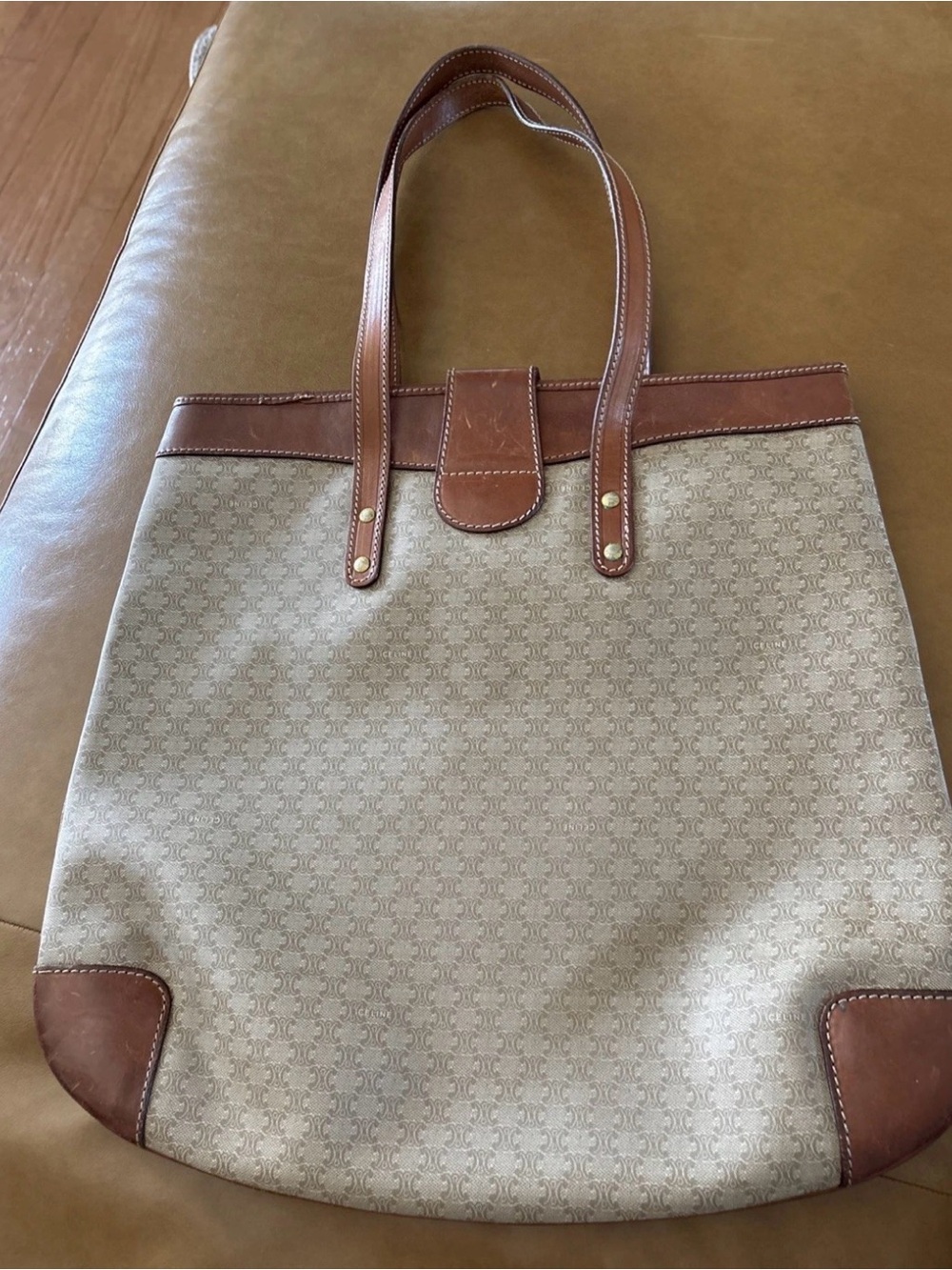 Celine vintage Handbag Shopper Bag 2006 Leather And PVC Rare Beautiful - Picture 7 of 14